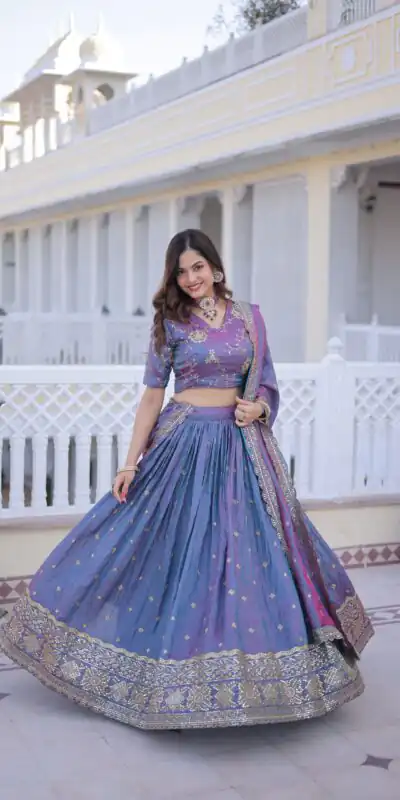 KA 5066 Blue Ysl Silk Lehenga Choli Perfect for Wedding, Party, Lohri, Pongal, Engagement – . Now at just ₹2649. Delivery 4-6 Working Days. Shop now. | Lehenga, Bollywood Lehenga, Creative Lehenga, Designer Lehenga, Embroidered Lehenga, Party Wear Lehenga