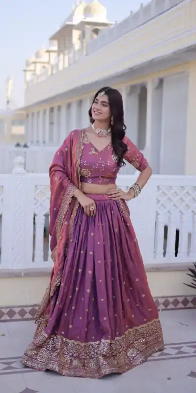 KA 5066 Purple Ysl Silk Lehenga Choli Perfect for Wedding, Party, Lohri, Pongal, Engagement – . Now at just ₹2649. Delivery 4-6 Working Days. Shop now. | Lehenga, Bollywood Lehenga, Creative Lehenga, Designer Lehenga, Embroidered Lehenga, Party Wear Lehenga