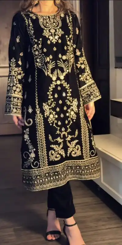 NF 1271 Black Korean Satin Silk Salwar Suit with Lace Work & Embroidery Work. Exclusive Offer ₹2449. Delivery 4-6 Working Days. Shop now. | Jump Suits, Salwar suit, Designer Suits, Casual Suits, Creative suits, Palazzo Suits, Party Wear Suits, Patiala Suits, Straight Suits