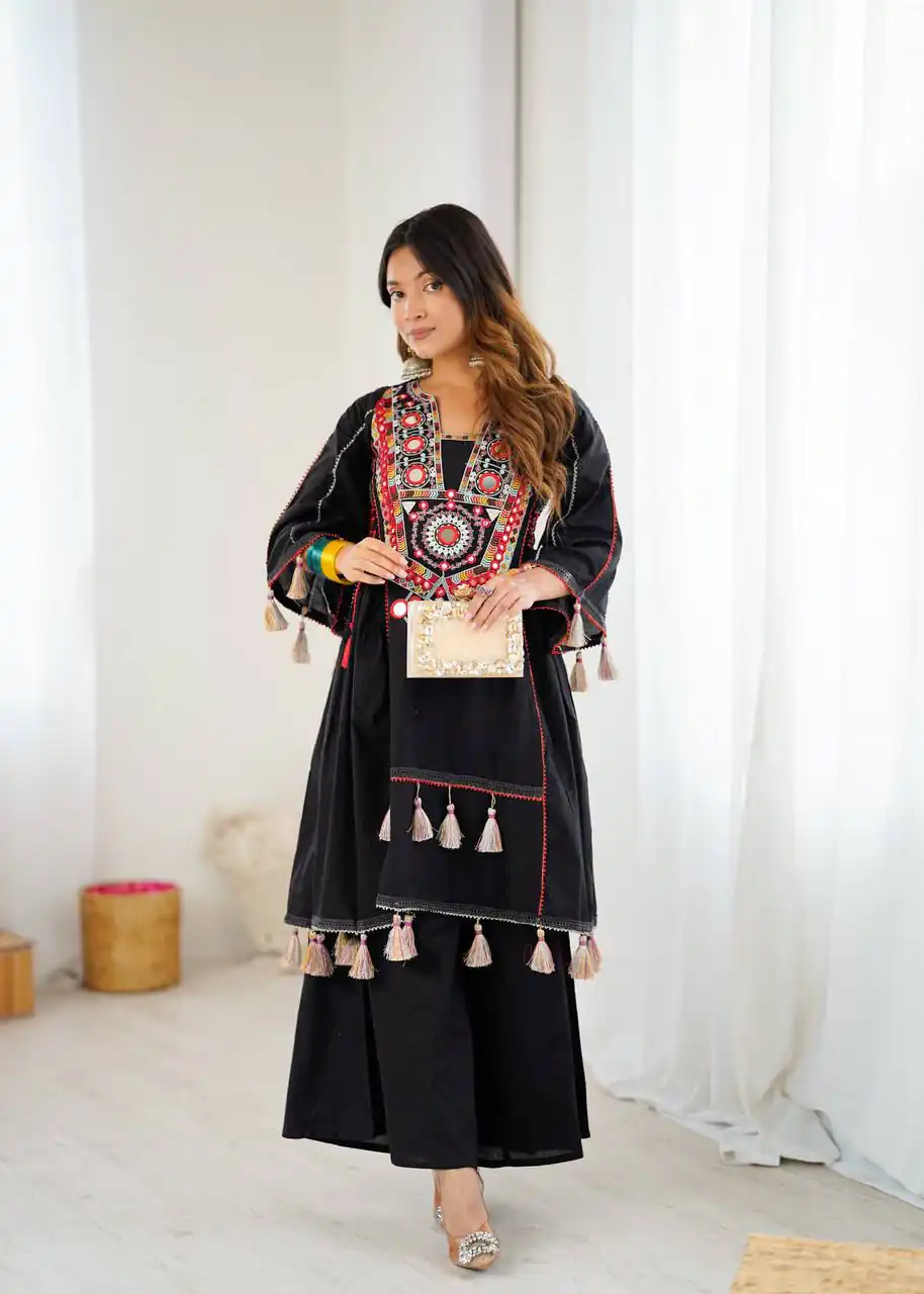 MF 912 Black in Rayon Cotton Embroidery & Mirror Work Salwar Suit . Introductory Price ₹1899. Delivery 4-6 Working Days. Shop now. | Jump Suits, Salwar suit, Designer Suits, Casual Suits, Creative suits, Palazzo Suits, Party Wear Suits, Patiala Suits, Straight Suits