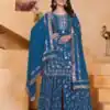 FE 99 Blue Color Fox Georgette Salwar Suit with Embroidery Work. Online Now at just ₹2549. Delivery 4-6 Working Days. Shop now. | Jump Suits, Salwar suit, Designer Suits, Casual Suits, Creative suits, Palazzo Suits, Party Wear Suits, Patiala Suits, Straight Suits