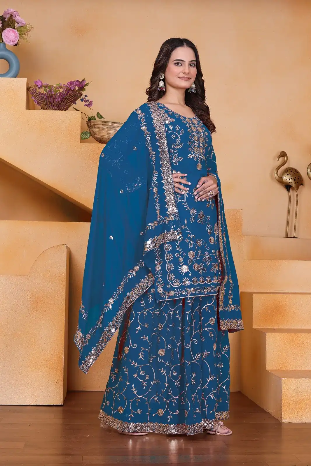 FE 99 Blue Color Fox Georgette Salwar Suit with Embroidery Work. Online Now at just ₹2549. Delivery 4-6 Working Days. Shop now. | Jump Suits, Salwar suit, Designer Suits, Casual Suits, Creative suits, Palazzo Suits, Party Wear Suits, Patiala Suits, Straight Suits