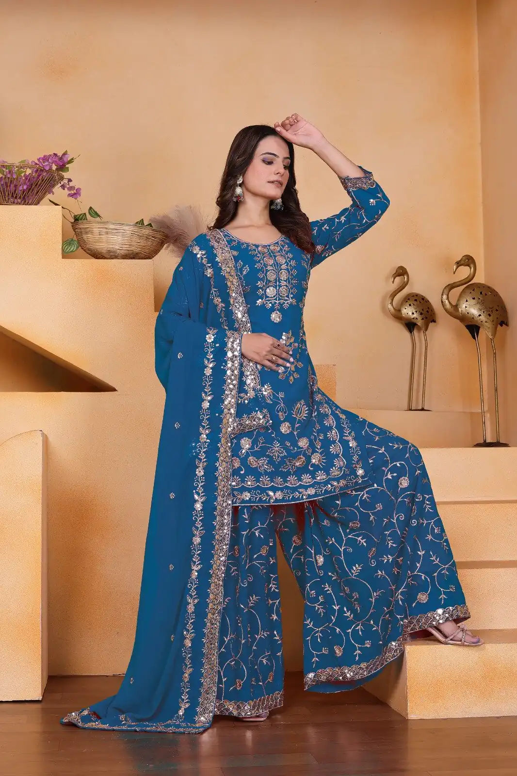 FE 99 Blue Color Fox Georgette Salwar Suit with Embroidery Work. Online Now at just ₹2549. Delivery 4-6 Working Days. Shop now. | Jump Suits, Salwar suit, Designer Suits, Casual Suits, Creative suits, Palazzo Suits, Party Wear Suits, Patiala Suits, Straight Suits