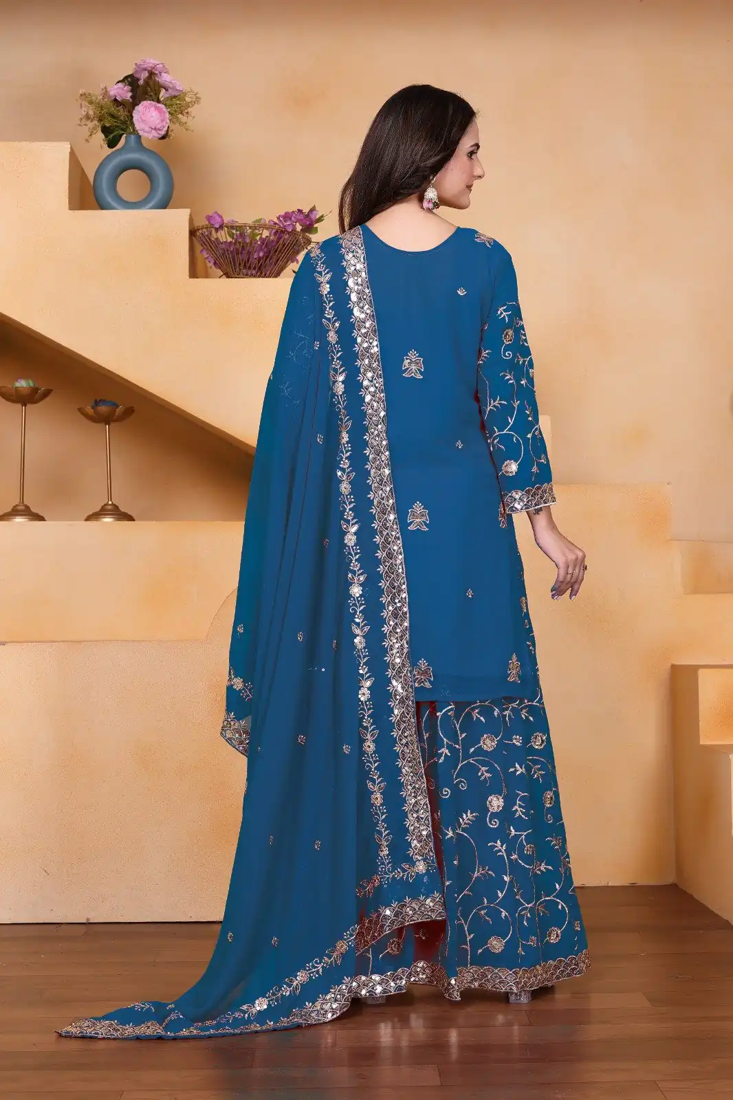 FE 99 Blue Color Fox Georgette Salwar Suit with Embroidery Work. Online Now at just ₹2549. Delivery 4-6 Working Days. Shop now. | Jump Suits, Salwar suit, Designer Suits, Casual Suits, Creative suits, Palazzo Suits, Party Wear Suits, Patiala Suits, Straight Suits