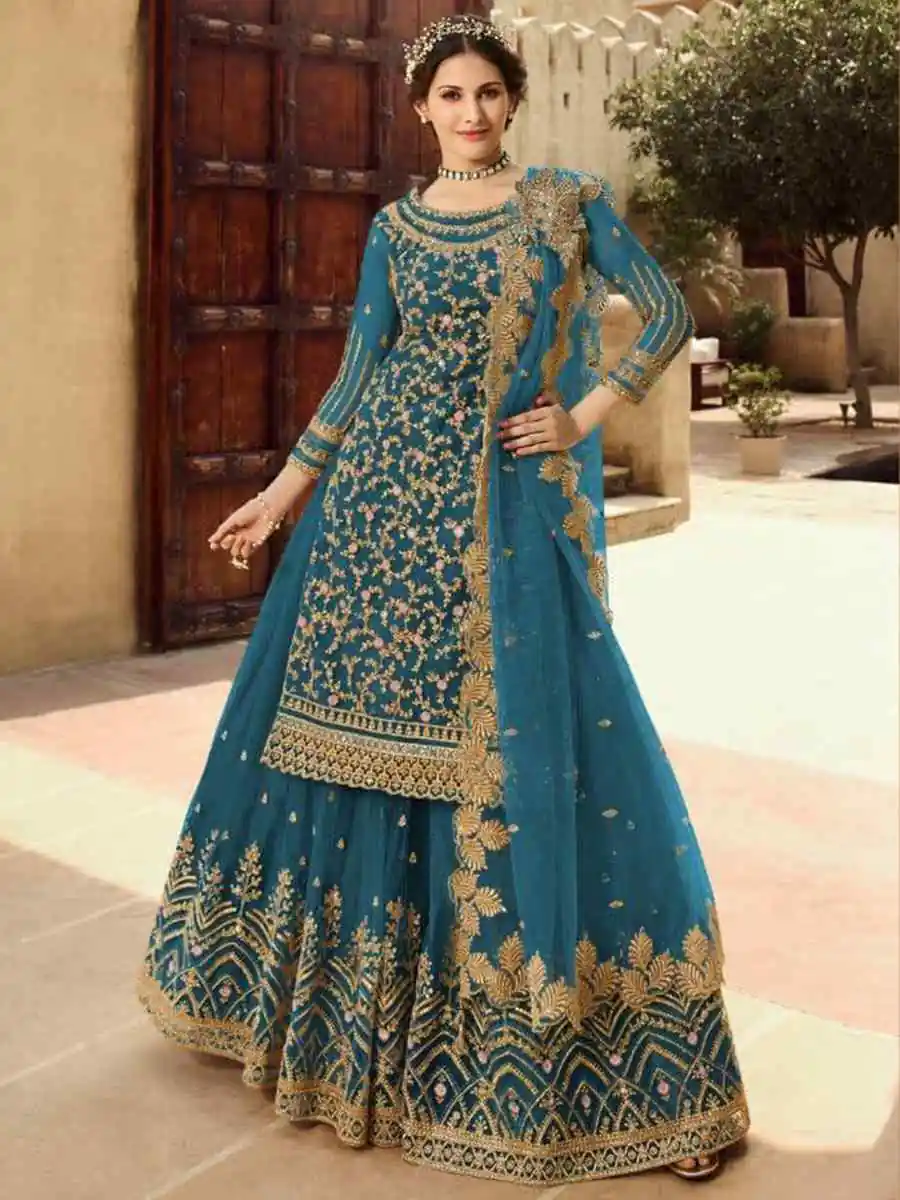 DS 15030 Blue Soft Net Salwar Suit Perfect for Wedding, Party, Baisakhi, Makar Sankranti, Pongal – . Special Price ₹2649. Delivery 4-6 Working | Jump Suits, Salwar suit, Designer Suits, Casual Suits, Creative suits, Palazzo Suits, Party Wear Suits, Patiala Suits, Straight Suits