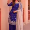 KF 1717 Blue Zimmy Silk Salwar Suit with Lace Work & Embroidery Work. Affordable Price ₹2149. Delivery 4-6 Working Days. Shop now. | Jump Suits, Salwar suit, Designer Suits, Casual Suits, Creative suits, Palazzo Suits, Party Wear Suits, Patiala Suits, Straight Suits