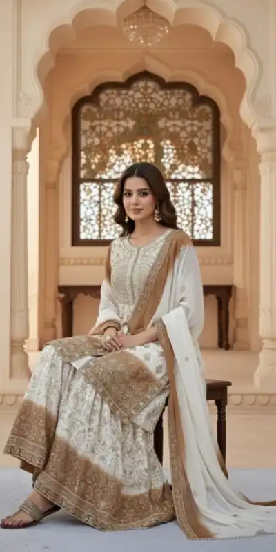 AD 224 Brown Color Dual Tone Star Georgette Salwar Suit with Embroidery Work. Affordable Price ₹2399. Delivery 4-6 Working Days. Shop now. | Jump Suits, Salwar suit, Designer Suits, Casual Suits, Creative suits, Palazzo Suits, Party Wear Suits, Patiala Suits, Straight Suits