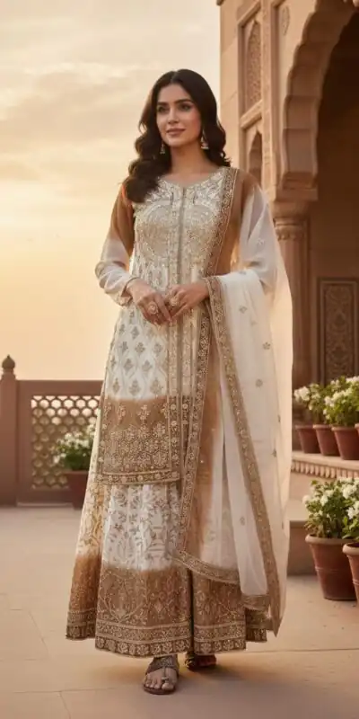 AD 224 Brown Color Dual Tone Star Georgette Salwar Suit with Embroidery Work. Affordable Price ₹2399. Delivery 4-6 Working Days. Shop now. | Jump Suits, Salwar suit, Designer Suits, Casual Suits, Creative suits, Palazzo Suits, Party Wear Suits, Patiala Suits, Straight Suits