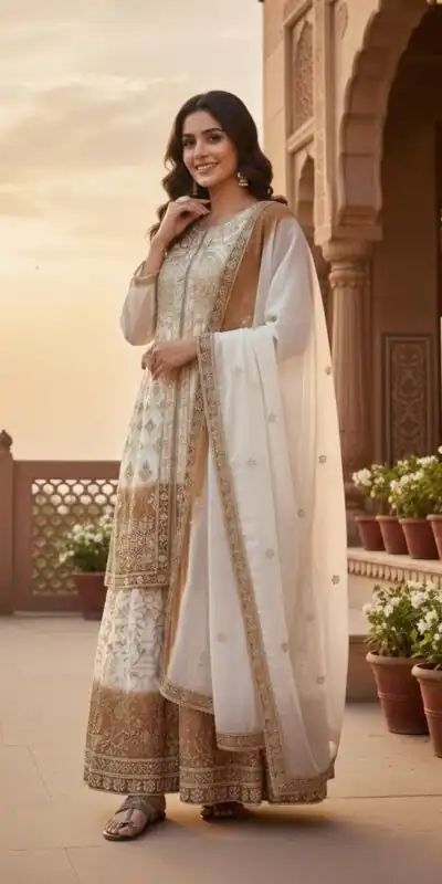 AD 224 Brown Color Dual Tone Star Georgette Salwar Suit with Embroidery Work. Affordable Price ₹2399. Delivery 4-6 Working Days. Shop now. | Jump Suits, Salwar suit, Designer Suits, Casual Suits, Creative suits, Palazzo Suits, Party Wear Suits, Patiala Suits, Straight Suits