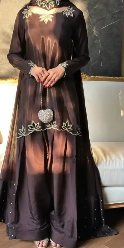 NF 1270 Brown Natural Crep Salwar Suit Brown with Embroidery Work. Exclusive Offer ₹1899. Delivery 4-6 Working Days. Shop now. | Jump Suits, Salwar suit, Designer Suits, Casual Suits, Creative suits, Palazzo Suits, Party Wear Suits, Patiala Suits, Straight Suits