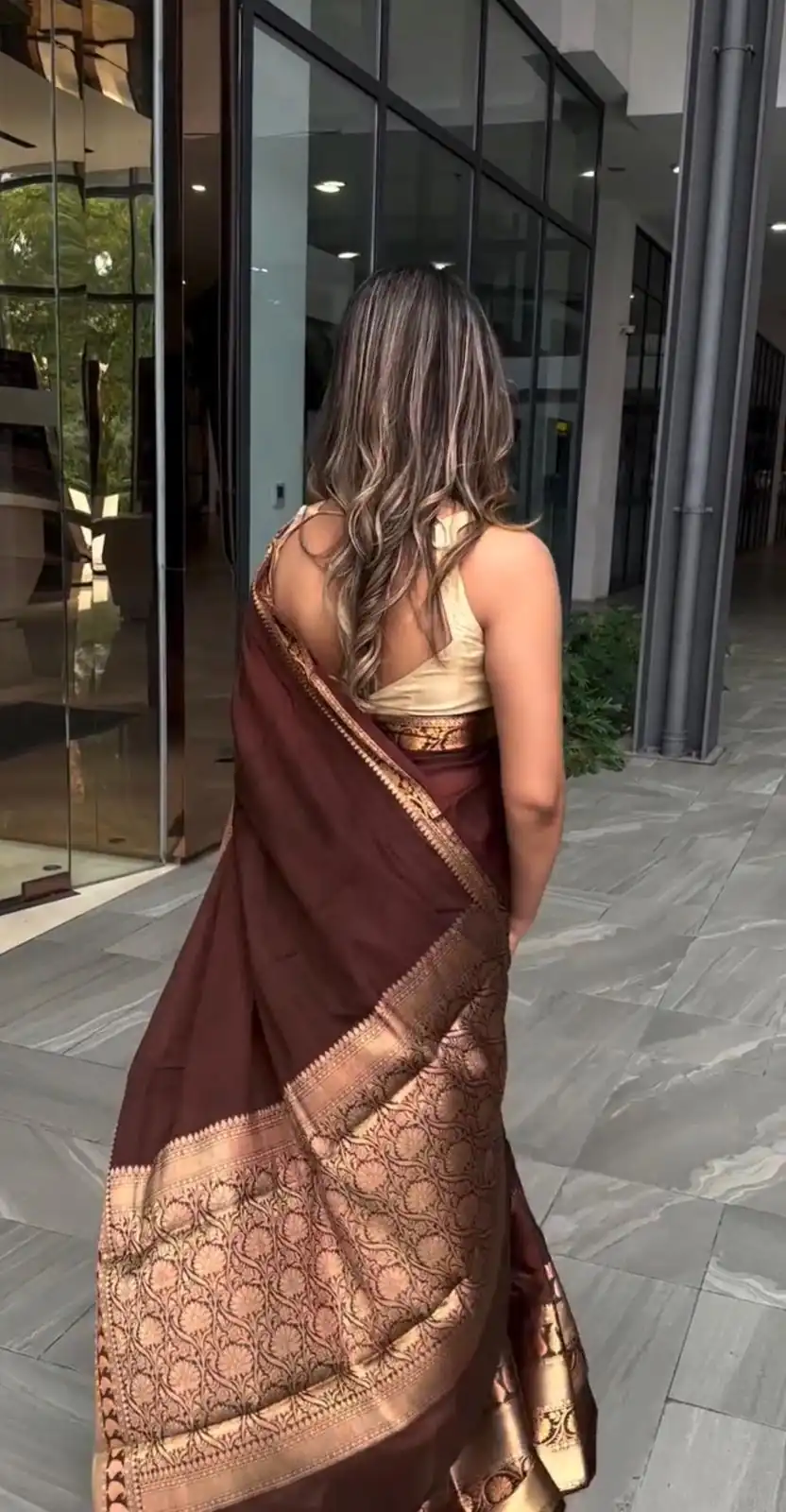 KP 6051 Brown Soft Lichi Silk Saree Perfect for Wedding, Party, Reception, Diwali, Ethnic Day – . Affordable Price ₹1349. Delivery 4-6 Working Days. | Sarees, Bollywood Sarees, Creative Sarees, Designer Sarees, Embroidered Sarees, Ethnic Saree, Modern Digital sarees, Party Wear Sarees