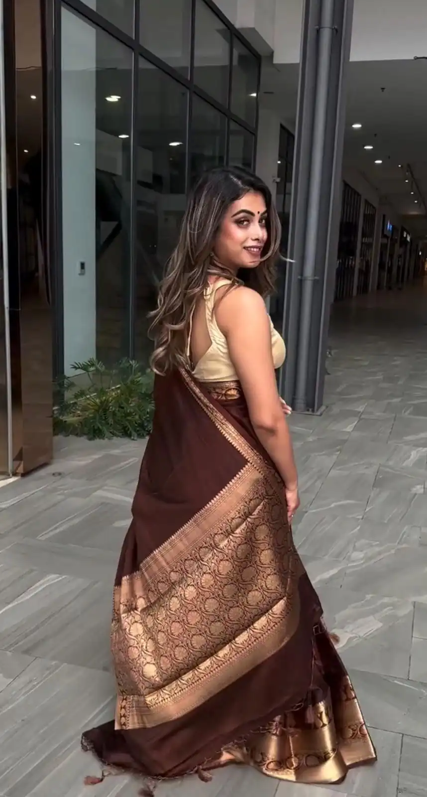 KP 6051 Brown Soft Lichi Silk Saree Perfect for Wedding, Party, Reception, Diwali, Ethnic Day – . Affordable Price ₹1349. Delivery 4-6 Working Days. | Sarees, Bollywood Sarees, Creative Sarees, Designer Sarees, Embroidered Sarees, Ethnic Saree, Modern Digital sarees, Party Wear Sarees