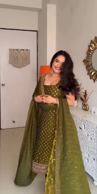 ZSR 3163 Mehendi Mehendi Fendy Silk Salwar Suit with Mirror Work & Embroidery Work. Best Price ₹2099. Delivery 4-6 Working Days. Shop now. | Jump Suits, Salwar suit, Designer Suits, Casual Suits, Creative suits, Palazzo Suits, Party Wear Suits, Patiala Suits, Straight Suits