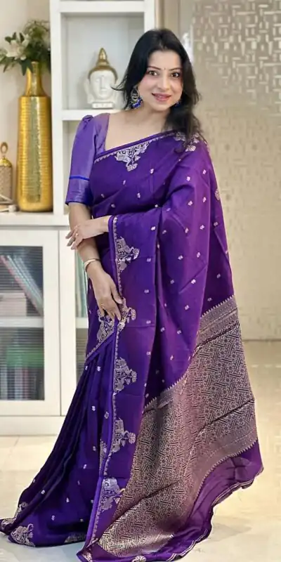 KP 6085 Purple Pink Lichi Silk Saree with Lace Border & Lace Work. Special Price ₹1449. Delivery 4-6 Working Days. Shop now. | Sarees, Bollywood Sarees, Creative Sarees, Designer Sarees, Embroidered Sarees, Ethnic Saree, Modern Digital sarees, Party Wear Sarees