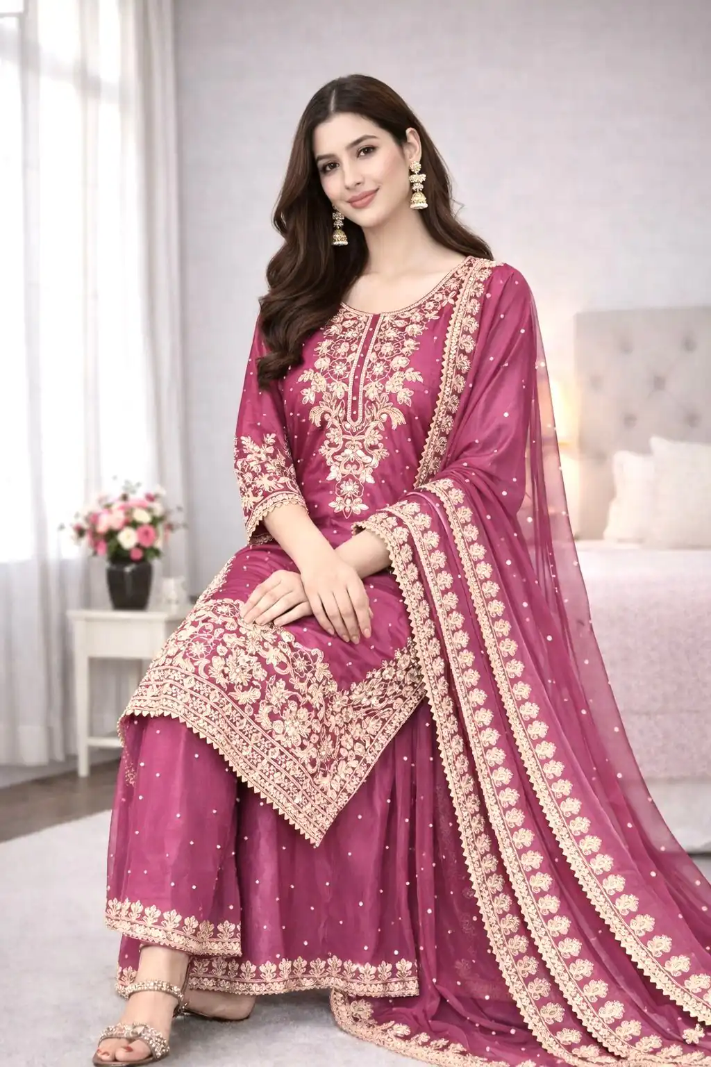 SSR 535 Rani Pink Color in Organza Silk Embroidery Work Salwar Suit . Available at ₹2399 only. Delivery 4-6 Working Days. Shop now. | Jump Suits, Salwar suit, Designer Suits, Casual Suits, Creative suits, Palazzo Suits, Party Wear Suits, Patiala Suits, Straight Suits