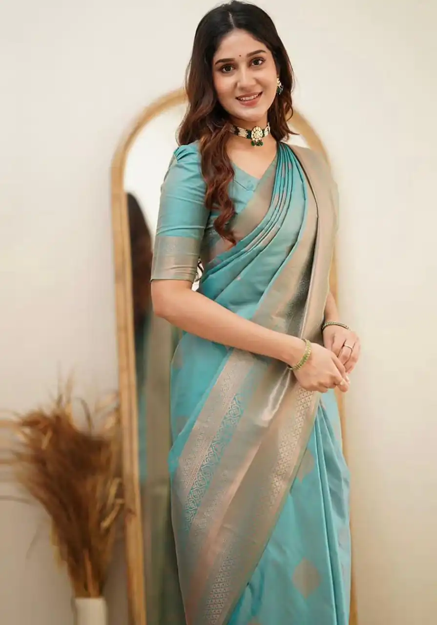 KP 6015 Sky Blue Soft Lichi Silk Saree with Lace Border & Lace Work. Special Price ₹1349. Delivery 4-6 Working Days. Shop now. | Sarees, Bollywood Sarees, Creative Sarees, Designer Sarees, Embroidered Sarees, Ethnic Saree, Modern Digital sarees, Party Wear Sarees