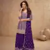 FC 7518 Dark Purple Chinon Salwar Suit Perfect for Wedding, Party, Diwali, Durga Puja, Temple Visit – . Festive Deal ₹3099. Delivery 4-6 Working Days. | Jump Suits, Straight Suits, Tops & Bottoms, Track Suits, Trendy Wear, Salwar suit, Designer Suits, Casual Suits, Creative suits, Palazzo Suits, Party Wear Suits, Patiala Suits