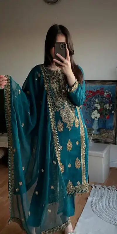 MD 3042 Teal Chinon Silk Salwar Suit with Embroidery Work & Lace Work. Affordable Price ₹2049. Delivery 4-6 Working Days. Shop now. | Jump Suits, Salwar suit, Designer Suits, Casual Suits, Creative suits, Palazzo Suits, Party Wear Suits, Patiala Suits, Straight Suits