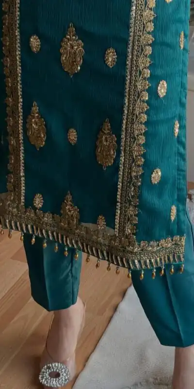 MD 3042 Teal Chinon Silk Salwar Suit with Embroidery Work & Lace Work. Affordable Price ₹2049. Delivery 4-6 Working Days. Shop now. | Jump Suits, Salwar suit, Designer Suits, Casual Suits, Creative suits, Palazzo Suits, Party Wear Suits, Patiala Suits, Straight Suits