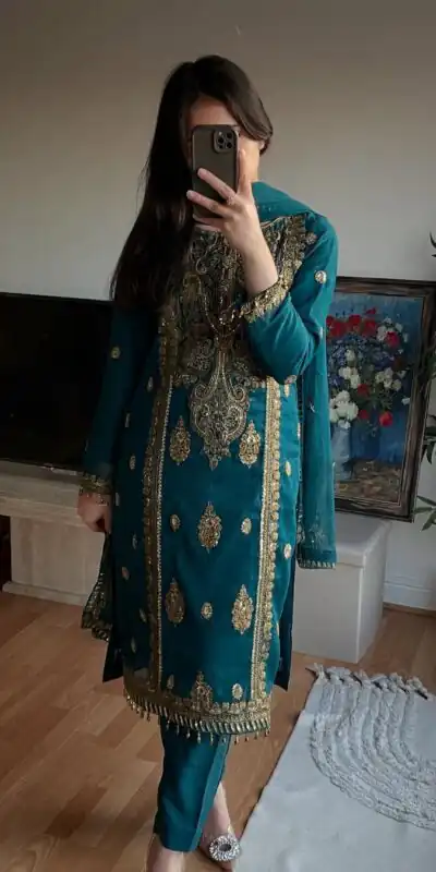 MD 3042 Teal Chinon Silk Salwar Suit with Embroidery Work & Lace Work. Affordable Price âš2049. Delivery 4-6 Working Days. Shop now. | Jump Suits, Salwar suit, Designer Suits, Casual Suits, Creative suits, Palazzo Suits, Party Wear Suits, Patiala Suits, Straight Suits