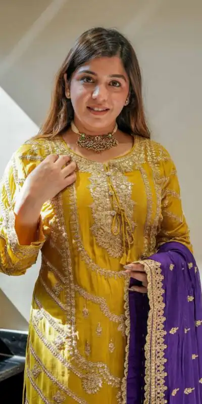 ZS 7001 Yellow Chinon Silk Salwar Suit with Embroidery Work & Lace Work. Affordable Price ₹2499. Delivery 4-6 Working Days. Shop now. | Jump Suits, Salwar suit, Designer Suits, Casual Suits, Creative suits, Palazzo Suits, Party Wear Suits, Patiala Suits, Straight Suits