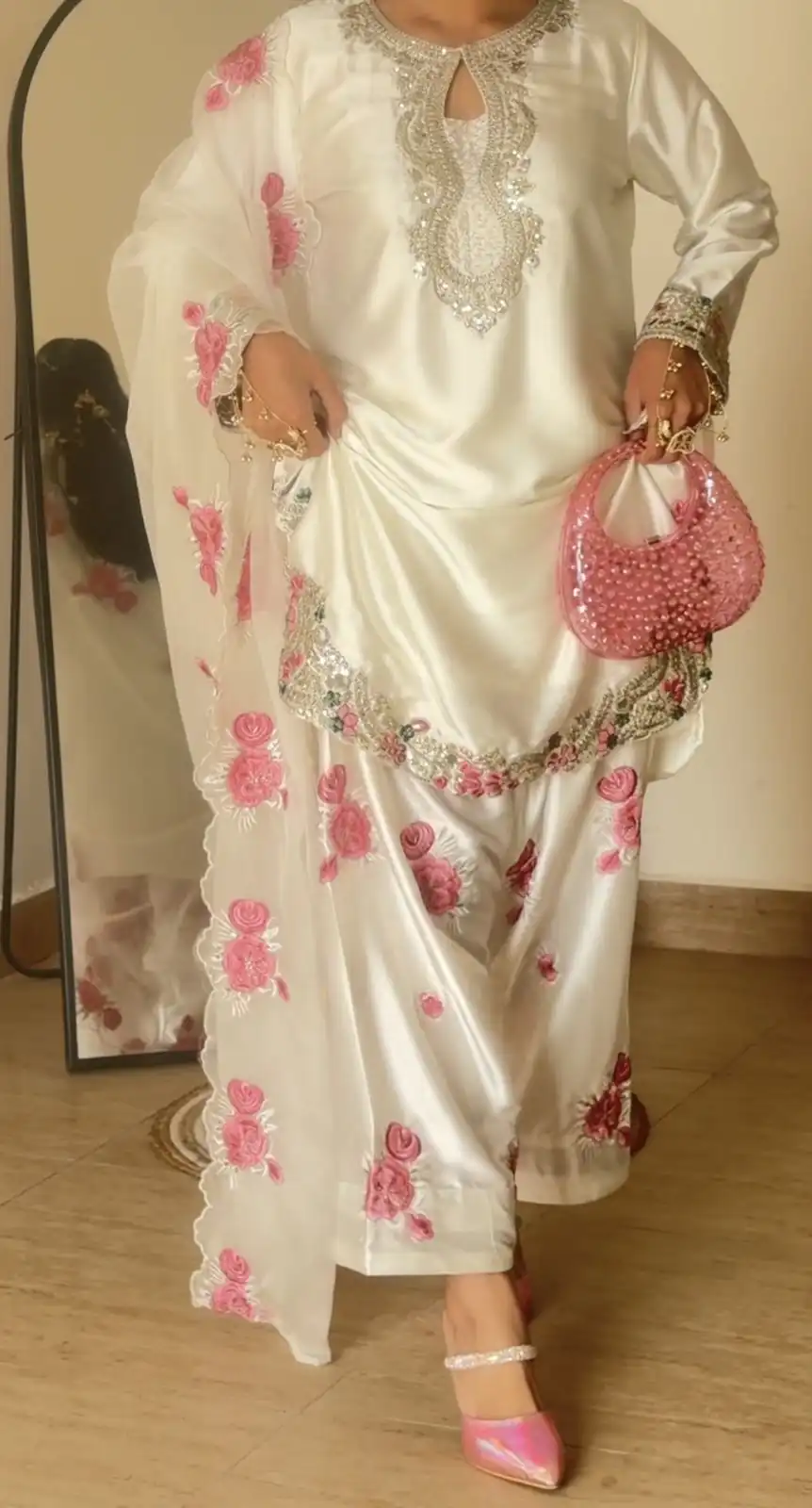 MD 3081 Off White Japan Satin Salwar Suit Perfect for Wedding, Party, Durga Puja, Traditional Day, Temple Visit – . Introductory Price ₹2549. Deli | Jump Suits, Salwar suit, Designer Suits, Casual Suits, Creative suits, Palazzo Suits, Party Wear Suits, Patiala Suits, Straight Suits