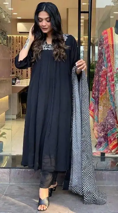 DC G46 Black in Maslin Digital Print Salwar Suit . Wedding, Party, Festive, Events, Introductory Price ₹1699. Delivery 4-6 Working Days. Shop now. | Jump Suits, Salwar suit, Designer Suits, Casual Suits, Creative suits, Palazzo Suits, Party Wear Suits, Patiala Suits, Straight Suits