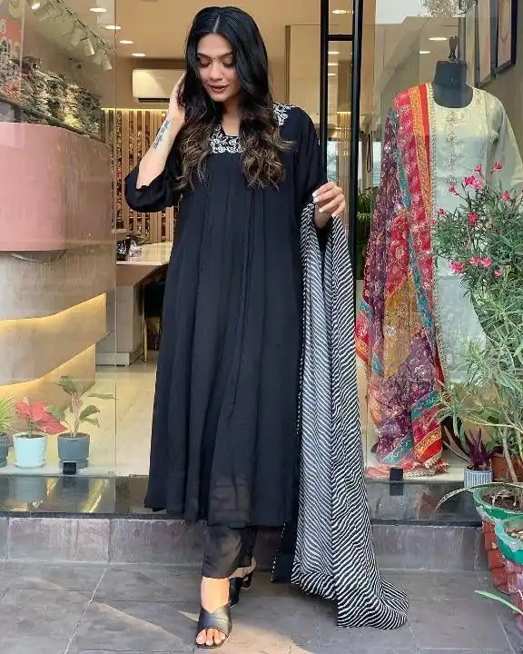 DC G46 Black in Maslin Digital Print Salwar Suit . Wedding, Party, Festive, Events, Introductory Price ₹1699. Delivery 4-6 Working Days. Shop now. | Jump Suits, Salwar suit, Designer Suits, Casual Suits, Creative suits, Palazzo Suits, Party Wear Suits, Patiala Suits, Straight Suits