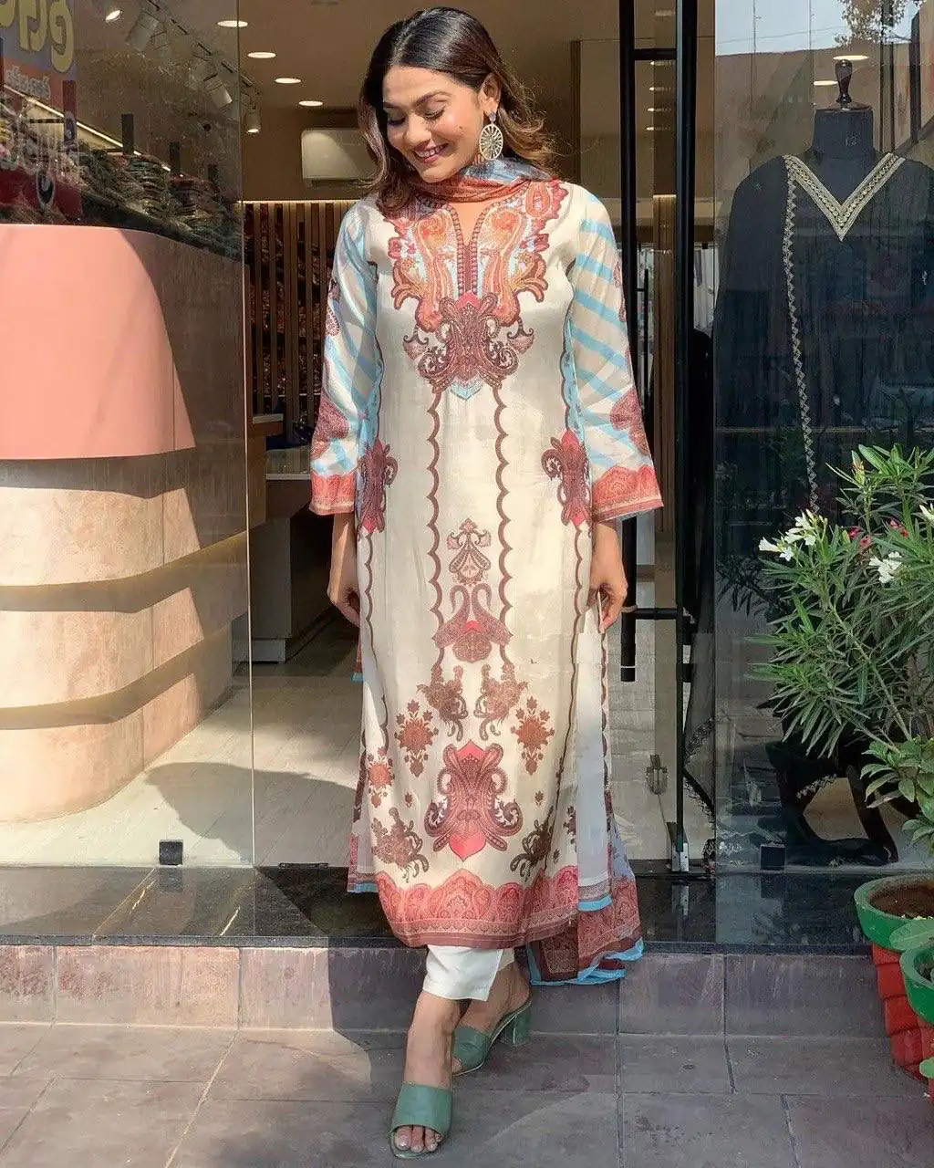 DC G24 Off White in Maslin Digital Print Salwar Suit . Wedding, Party, Festive, Events, Introductory Price ₹1649. Delivery 4-6 Working Days. Shop now. | Jump Suits, Salwar suit, Designer Suits, Casual Suits, Creative suits, Palazzo Suits, Party Wear Suits, Patiala Suits, Straight Suits