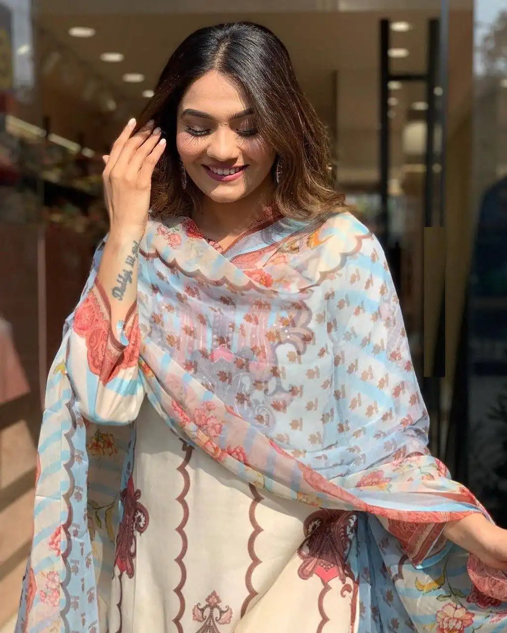 DC G24 Off White in Maslin Digital Print Salwar Suit . Wedding, Party, Festive, Events, Introductory Price ₹1649. Delivery 4-6 Working Days. Shop now. | Jump Suits, Salwar suit, Designer Suits, Casual Suits, Creative suits, Palazzo Suits, Party Wear Suits, Patiala Suits, Straight Suits