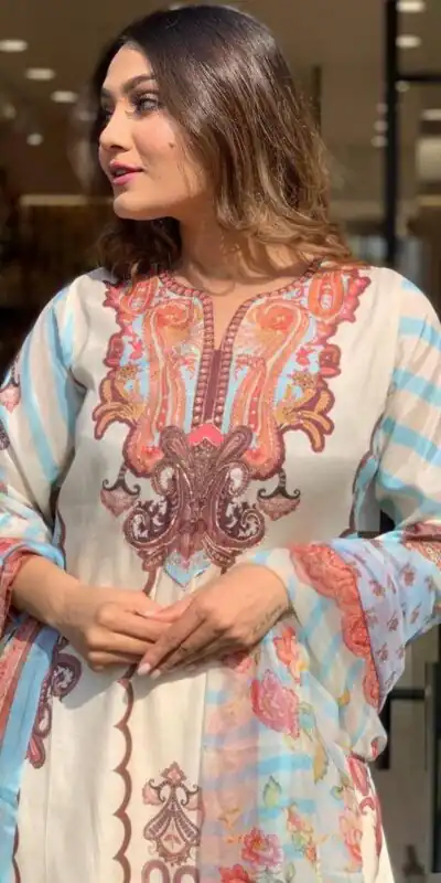 DC G24 Off White in Maslin Digital Print Salwar Suit . Wedding, Party, Festive, Events, Introductory Price ₹1649. Delivery 4-6 Working Days. Shop now. | Jump Suits, Salwar suit, Designer Suits, Casual Suits, Creative suits, Palazzo Suits, Party Wear Suits, Patiala Suits, Straight Suits