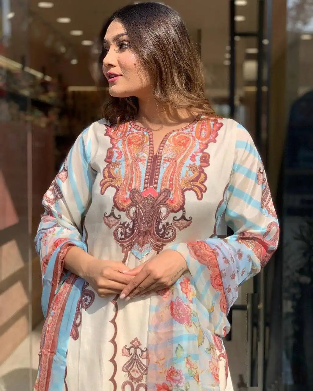 DC G24 Off White in Maslin Digital Print Salwar Suit . Wedding, Party, Festive, Events, Introductory Price ₹1649. Delivery 4-6 Working Days. Shop now. | Jump Suits, Salwar suit, Designer Suits, Casual Suits, Creative suits, Palazzo Suits, Party Wear Suits, Patiala Suits, Straight Suits
