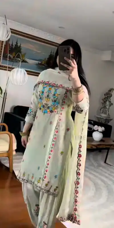 MD 3052 Pista Color Chinon Silk Salwar Suit with Embroidery Work. Online Get it for ₹2099. Delivery 4-6 Working Days. Shop now. | Jump Suits, Salwar suit, Designer Suits, Casual Suits, Creative suits, Palazzo Suits, Party Wear Suits, Patiala Suits, Straight Suits