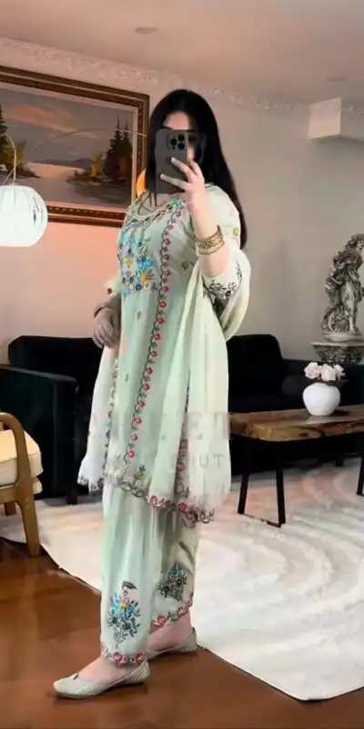 MD 3052 Pista Color Chinon Silk Salwar Suit with Embroidery Work. Online Get it for ₹2099. Delivery 4-6 Working Days. Shop now. | Jump Suits, Salwar suit, Designer Suits, Casual Suits, Creative suits, Palazzo Suits, Party Wear Suits, Patiala Suits, Straight Suits