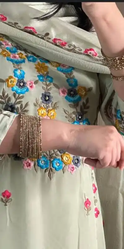 MD 3052 Pista Color Chinon Silk Salwar Suit with Embroidery Work. Online Get it for ₹2099. Delivery 4-6 Working Days. Shop now. | Jump Suits, Salwar suit, Designer Suits, Casual Suits, Creative suits, Palazzo Suits, Party Wear Suits, Patiala Suits, Straight Suits