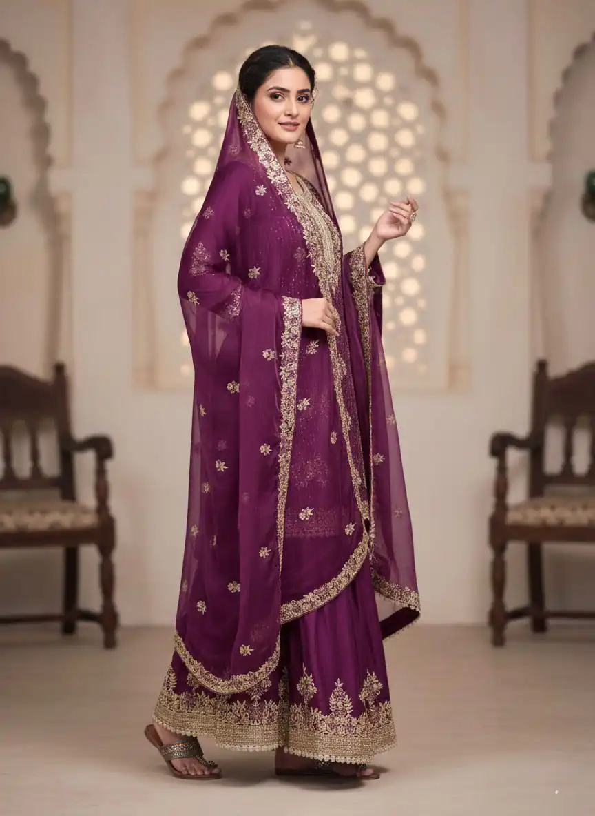 AD 219 Wine in Pure Organza Silk Embroidery Work & Cut Work Salwar Suit . Exclusive Offer ₹2499. Delivery 4-6 Working Days. Shop now. | Jump Suits, Salwar suit, Designer Suits, Casual Suits, Creative suits, Palazzo Suits, Party Wear Suits, Patiala Suits, Straight Suits