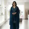 LG 2063 Navy Blue Faux Georgette Salwar Suit with Sequins Work & Embroidery Work. Introductory Price ₹2149. Delivery 4-6 Working Days. Shop now. | Jump Suits, Salwar suit, Designer Suits, Casual Suits, Creative suits, Palazzo Suits, Party Wear Suits, Patiala Suits, Straight Suits