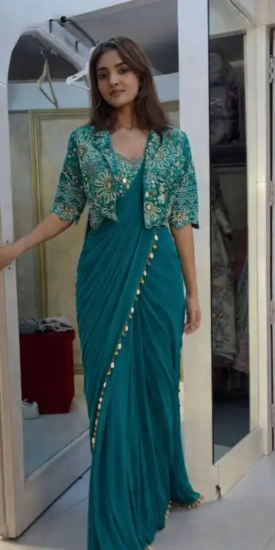 BB 59 Firozi Crep Silk Saree. Perfect for Wedding, Party, Pongal, Reception, Housewarming – Introductory Price ₹2399. Delivery 4-6 Working | Sarees, Bollywood Sarees, Creative Sarees, Designer Sarees, Embroidered Sarees, Ethnic Saree, Modern Digital sarees, Party Wear Sarees