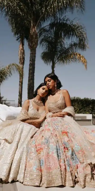 KF 1432 Cream | Color Georgette Lehenga Choli with Embroidery Work. Available at ₹3099 only. Delivery 4-6 Working Days. Shop now. | Lehenga, Bollywood Lehenga, Creative Lehenga, Designer Lehenga, Embroidered Lehenga, Party Wear Lehenga