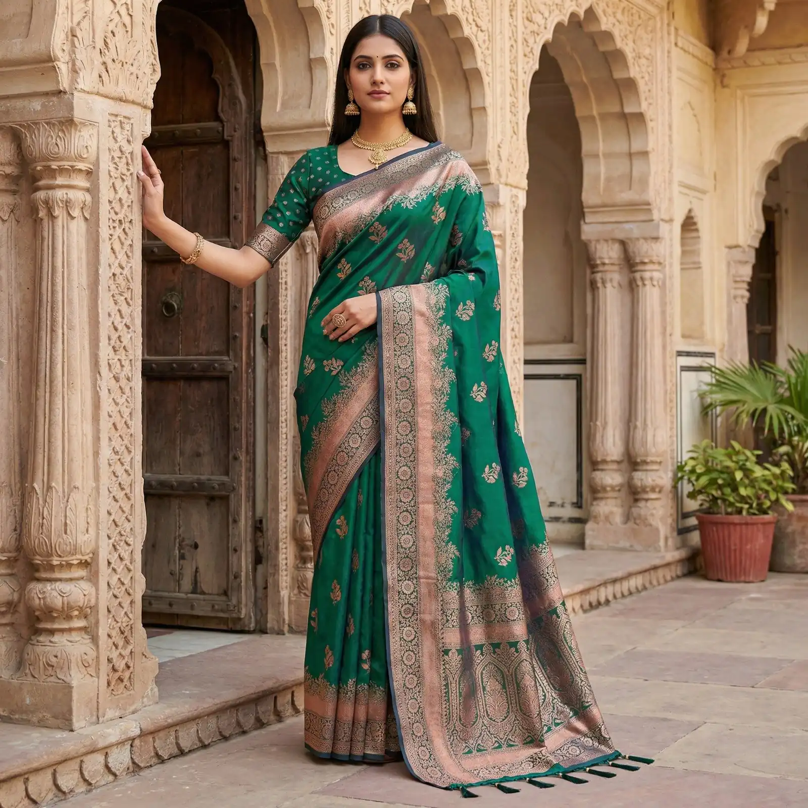 MB 39 Green Color Banarasi Saree with Zari Work & Lace Work. Introductory Price ₹1899. Delivery 4-6 Working Days. Shop now. | Sarees, Bollywood Sarees, Creative Sarees, Designer Sarees, Embroidered Sarees, Ethnic Saree, Modern Digital sarees, Party Wear Sarees