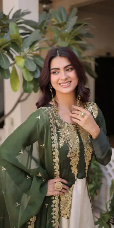 KA 1231 Green in Glass Roman Sequins Work & Embroidery Work Gown . Affordable Price ₹2399. Delivery 4-6 Working Days. Shop now. | Gowns, Bollywood Gowns, Creative Gowns, Designer Gowns, Embroidered Gowns, Party Wear Gowns