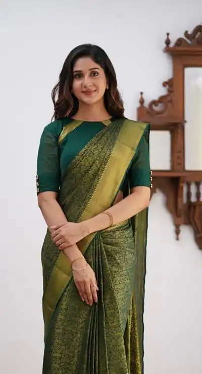 KPR 168 Green in Soft Lichi Silk Lace Border & Lace Work Saree . Available at ₹1299 only. Delivery 4-6 Working Days. Shop now. | Sarees, Bollywood Sarees, Creative Sarees, Designer Sarees, Embroidered Sarees, Ethnic Saree, Modern Digital sarees, Party Wear Sarees