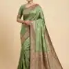 MB 13 Green Color Smooth Satin Gold Butta Zari Work Saree. Online Special Price ₹2149. Delivery 4-6 Working Days. Shop now. | Sarees, Bollywood Sarees, Creative Sarees, Designer Sarees, Embroidered Sarees, Ethnic Saree, Modern Digital sarees, Party Wear Sarees