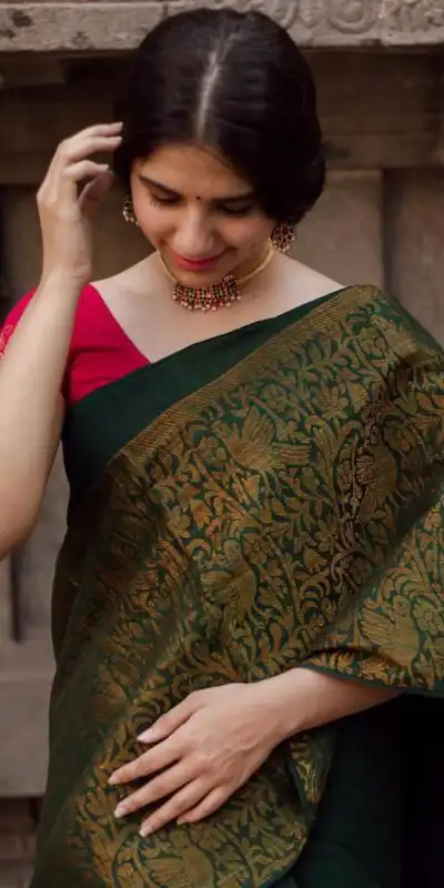 KPR 070 Green Color Soft Lichi Silk Saree with Lace Border & Lace Work. Best Price ₹1349. Delivery 4-6 Working Days. Shop now. | Sarees, Bollywood Sarees, Creative Sarees, Designer Sarees, Embroidered Sarees, Ethnic Saree, Modern Digital sarees, Party Wear Sarees