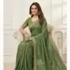 JR 659 Green in Color Star Georgette Embroidery Work Saree . Available at ₹1799 only. Delivery 4-6 Working Days. Shop now. | Sarees, Bollywood Sarees, Creative Sarees, Designer Sarees, Embroidered Sarees, Ethnic Saree, Modern Digital sarees, Party Wear Sarees