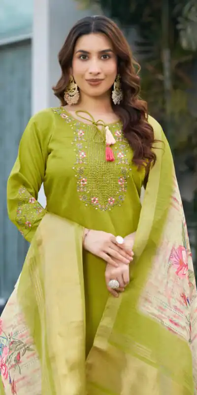 DIVA 115 Green Viscose Silk Salwar Suit with Digital Print & Embroidery Work. Festive Deal ₹2049. Delivery 4-6 Working Days. Shop now. | Jump Suits, Salwar suit, Designer Suits, Casual Suits, Creative suits, Palazzo Suits, Party Wear Suits, Patiala Suits, Straight Suits