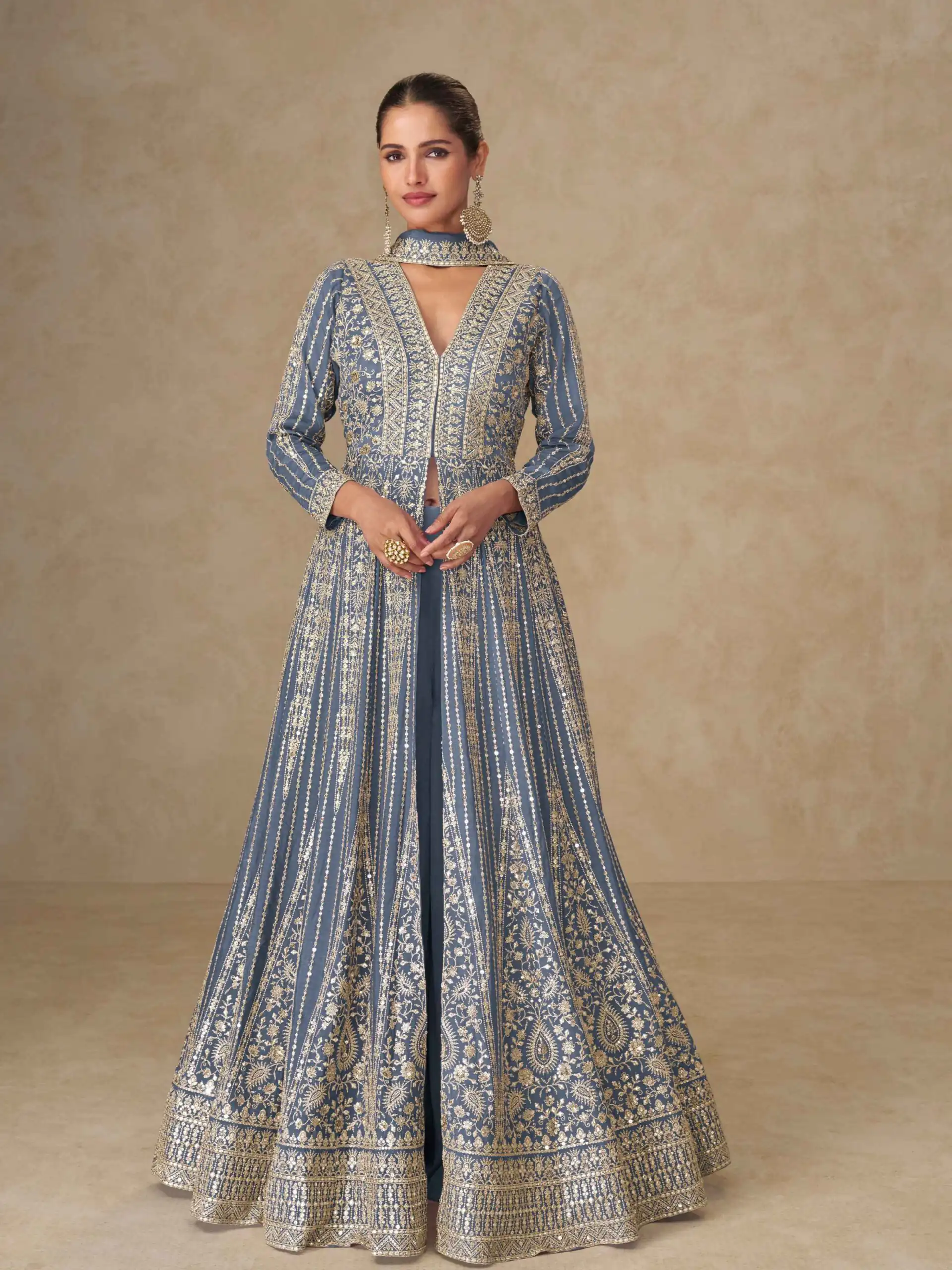 FC 10355 Grey Chinon Silk Salwar Suit with Embroidery Work & Lace Work. Affordable Price ₹3699. Delivery 4-6 Working Days. Shop now. | Jump Suits, Salwar suit, Designer Suits, Casual Suits, Creative suits, Palazzo Suits, Party Wear Suits, Patiala Suits, Straight Suits