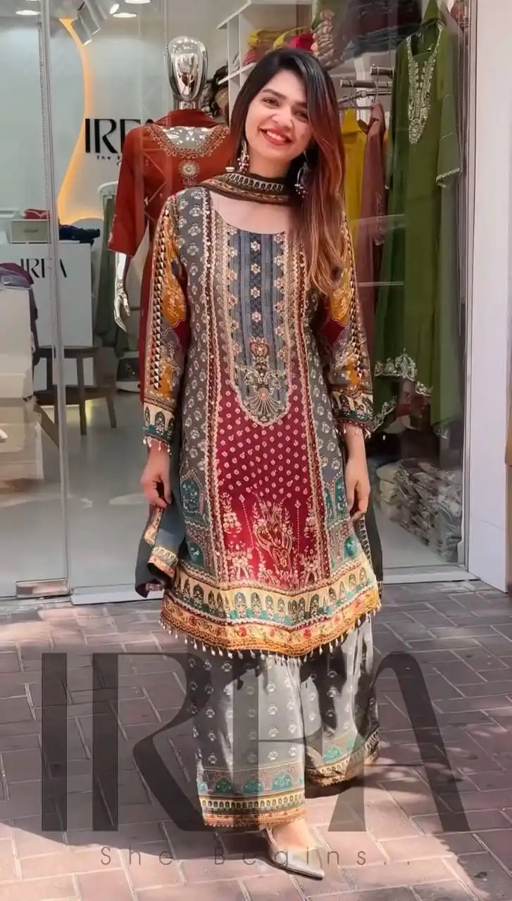 ST 207 Grey Color Georgette Salwar Suit with Embroidery Work. Introductory Price ₹1949. Delivery 4-6 Working Days. Shop now. | Jump Suits, Straight Suits, Salwar suit, Designer Suits, Casual Suits, Creative suits, Palazzo Suits, Party Wear Suits, Patiala Suits