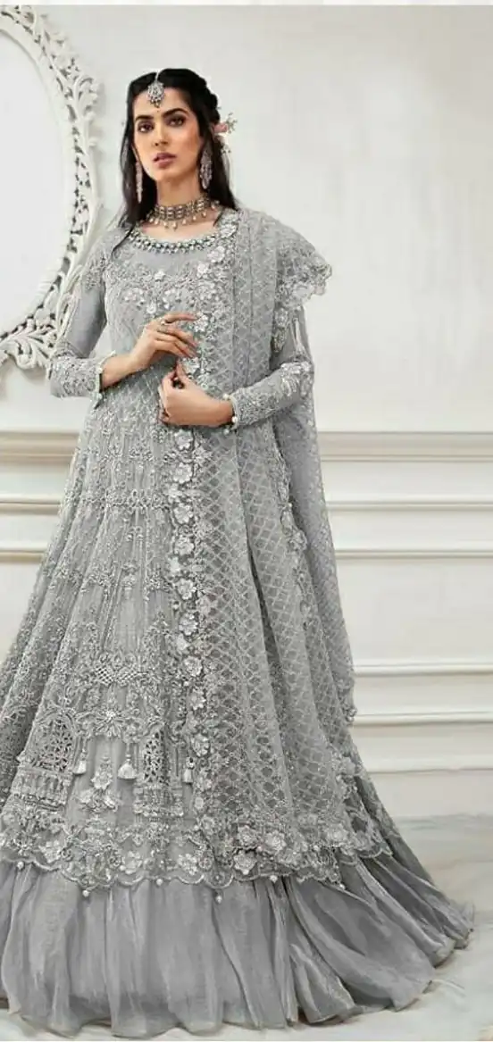 FC 108 Grey in Heavy Net Stone Work & Embroidery Work Salwar Suit . Get it for ₹2149. Delivery 4-6 Working Days. Shop now. | Jump Suits, Straight Suits, Salwar suit, Designer Suits, Casual Suits, Creative suits, Palazzo Suits, Party Wear Suits, Patiala Suits