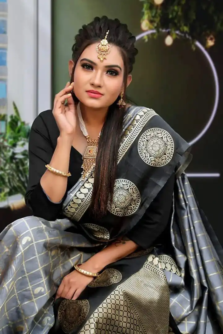 KPR 080 Grey Color Soft Lichi Silk Saree with Lace Border & Lace Work. Best Price ₹1449. Delivery 4-6 Working Days. Shop now. | Sarees, Bollywood Sarees, Creative Sarees, Designer Sarees, Embroidered Sarees, Ethnic Saree, Modern Digital sarees, Party Wear Sarees